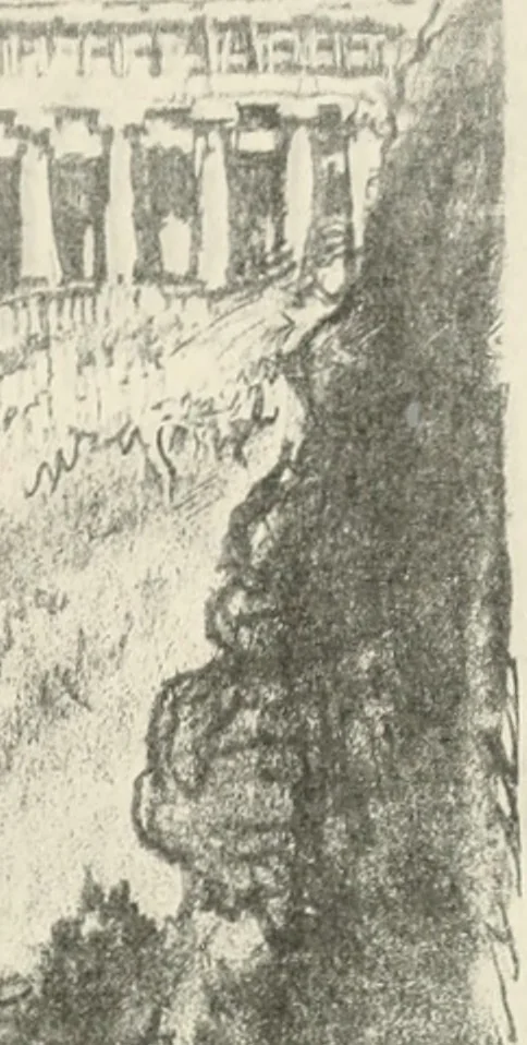 An illustration from Pictures in the Land of Temples; reproductions of a series of lithographs made in the Land of Temples, March-June 1913;, 1915, leaf 44