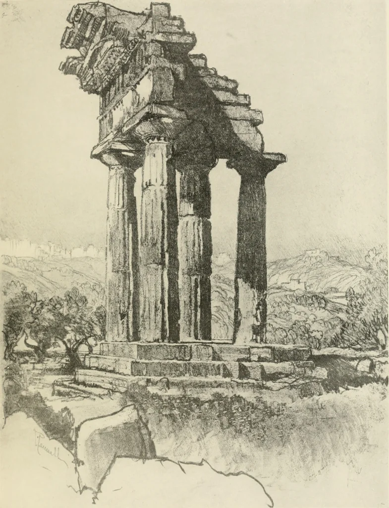 An illustration from Pictures in the Land of Temples; reproductions of a series of lithographs made in the Land of Temples, March-June 1913;, 1915, leaf 52