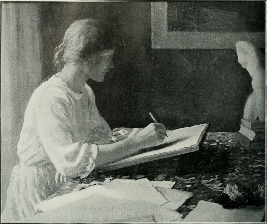 An illustration from The Pictures of 1909. Pall Mall Magazine extra, May 1909, 1909, leaf 71