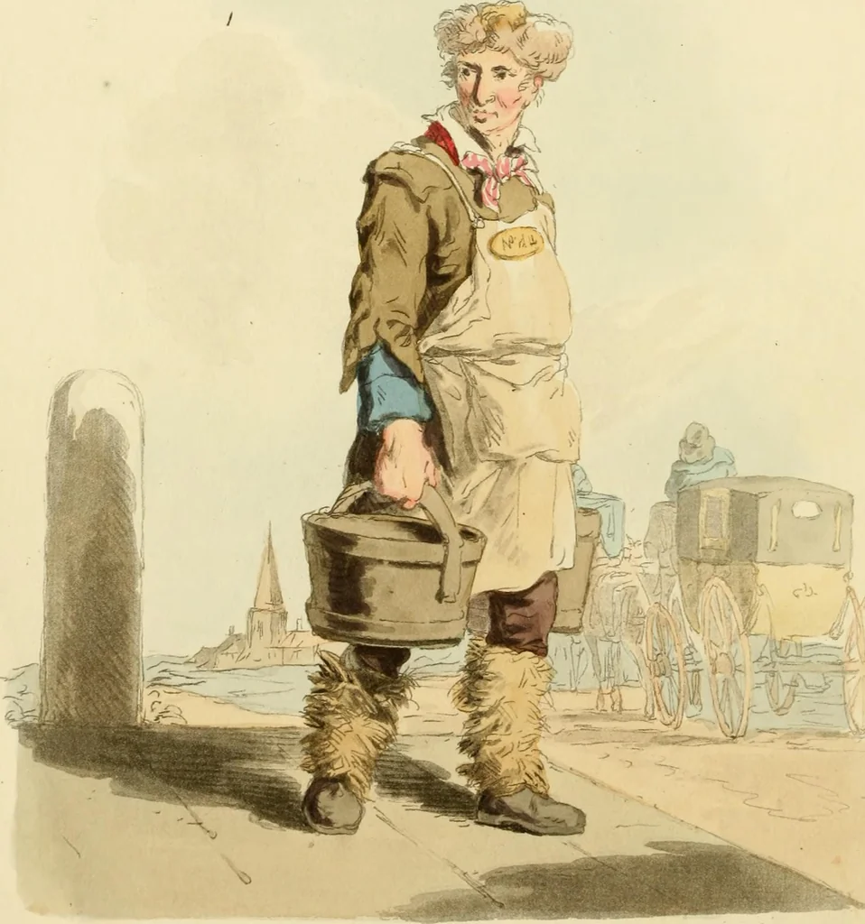 An illustration from Picturesque representations of the dress and manners of the English, 1813, leaf 19