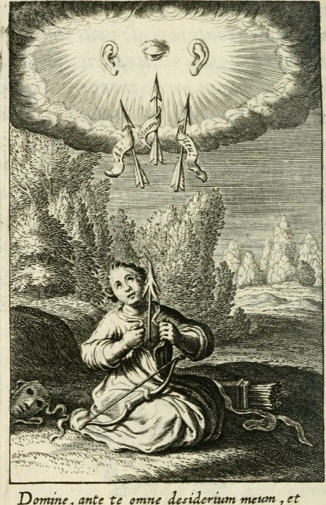 An illustration from Pievx desirs imites des latins, 1627, leaf 11