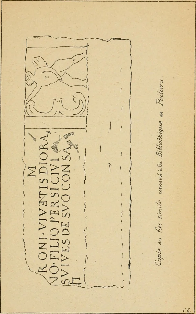An illustration from Épigraphie romaine du Poitou [et] de la Saintonge, 1895, leaf 464