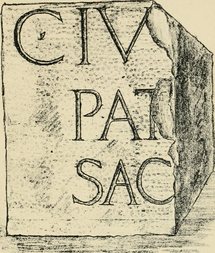 An illustration from Épigraphie romaine du Poitou [et] de la Saintonge, 1895, leaf 480