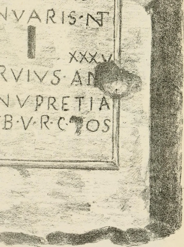 An illustration from Épigraphie romaine du Poitou [et] de la Saintonge, 1895, leaf 514