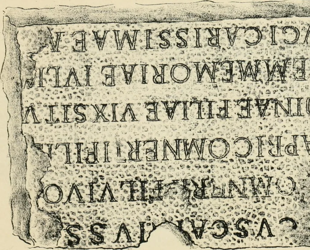 An illustration from Épigraphie romaine du Poitou [et] de la Saintonge, 1895, leaf 526