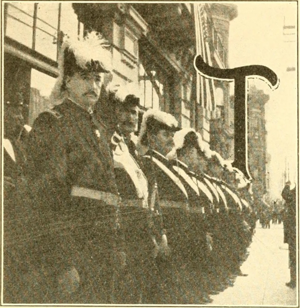 An illustration from Pilgrimage of Mary commandery no. 36, Knights templar of Pennsylvania to the Twenty-ninth triennial conclave of the Grand encampment U.S. at San Francisco, Cal, 1904, leaf 108