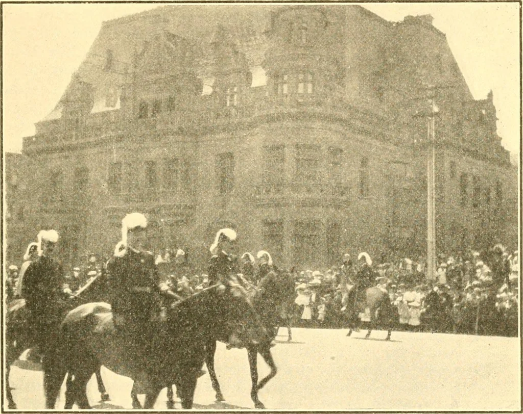 An illustration from Pilgrimage of Mary commandery no. 36, Knights templar of Pennsylvania to the Twenty-ninth triennial conclave of the Grand encampment U.S. at San Francisco, Cal, 1904, leaf 110