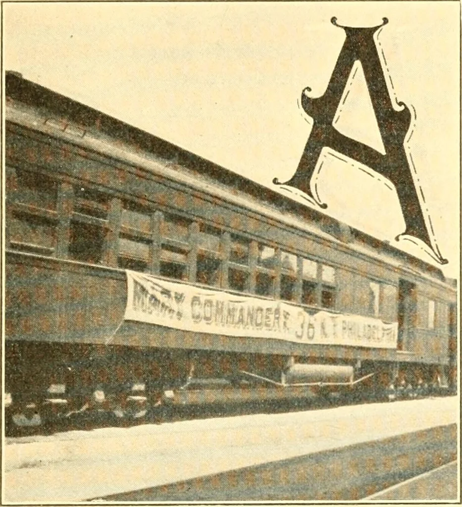 An illustration from Pilgrimage of Mary commandery no. 36, Knights templar of Pennsylvania to the Twenty-ninth triennial conclave of the Grand encampment U.S. at San Francisco, Cal, 1904, leaf 12