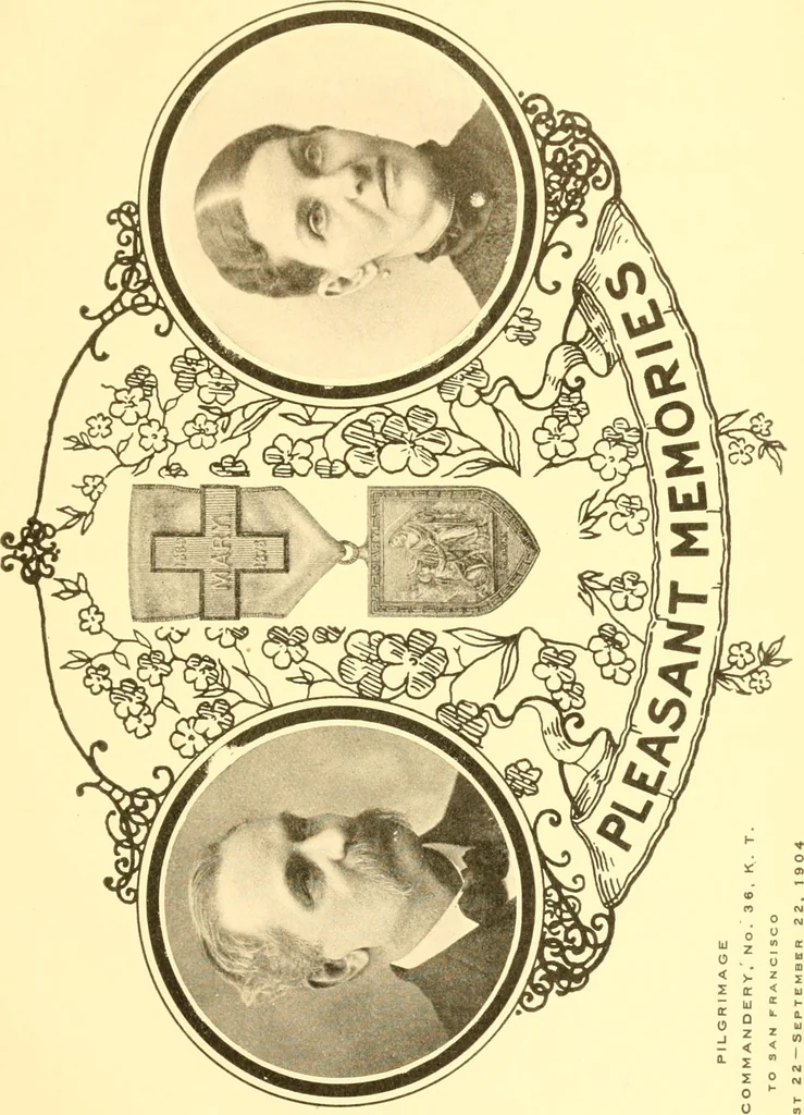 An illustration from Pilgrimage of Mary commandery no. 36, Knights templar of Pennsylvania to the Twenty-ninth triennial conclave of the Grand encampment U.S. at San Francisco, Cal, 1904, leaf 196
