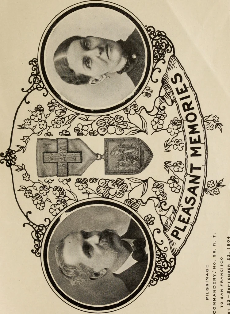 An illustration from Pilgrimage of Mary commandery no. 36, Knights templar of Pennsylvania to the Twenty-ninth triennial conclave of the Grand encampment U.S. at San Francisco, Cal, 1904, leaf 190