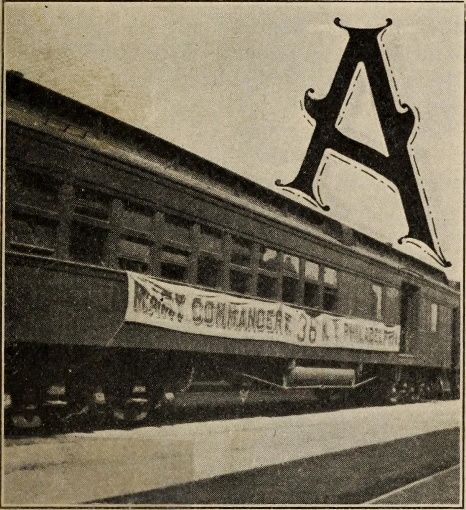 An illustration from Pilgrimage of Mary commandery no. 36, Knights templar of Pennsylvania to the Twenty-ninth triennial conclave of the Grand encampment U.S. at San Francisco, Cal, 1904, leaf 6