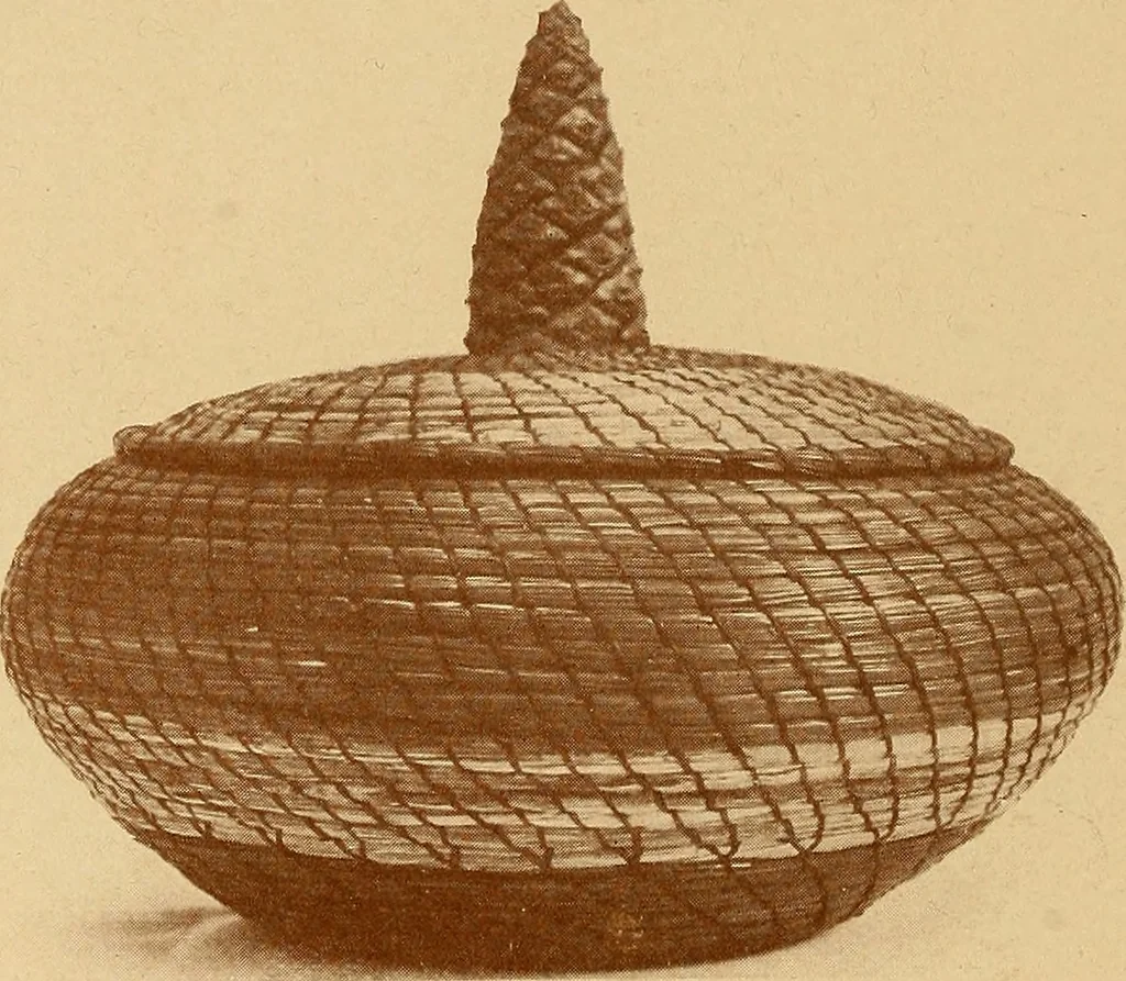 An illustration from The pine-needle basket book, 1911, leaf 37