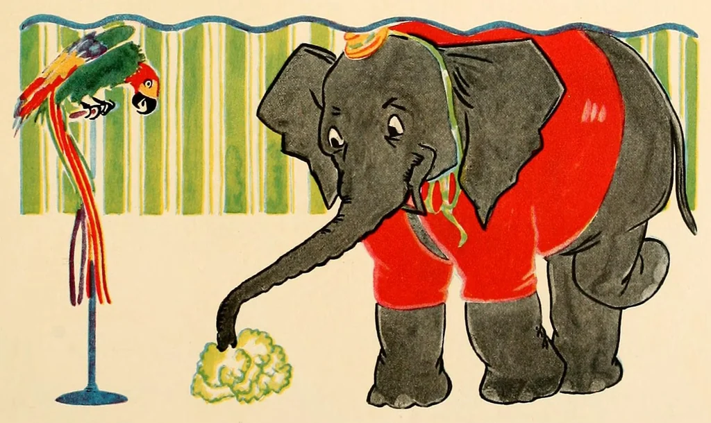 An illustration from Pinky Pup and The empty elephant, 1928, leaf 47