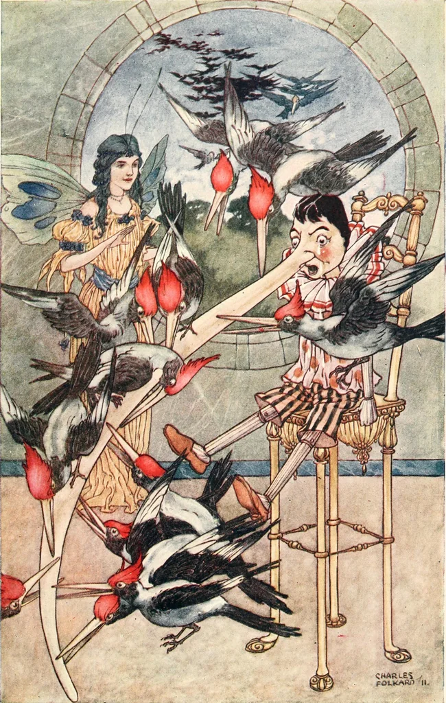 An illustration from Pinocchio : the tale of a puppet, 1911, leaf 132