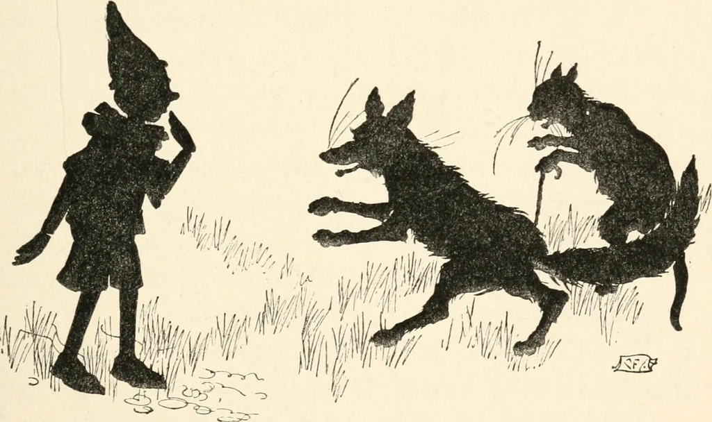 An illustration from Pinocchio : the tale of a puppet, 1911, leaf 136