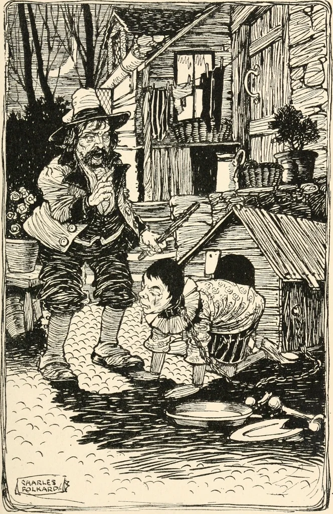 An illustration from Pinocchio : the tale of a puppet, 1911, leaf 156