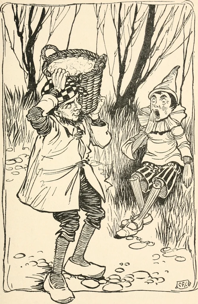 An illustration from Pinocchio : the tale of a puppet, 1911, leaf 182