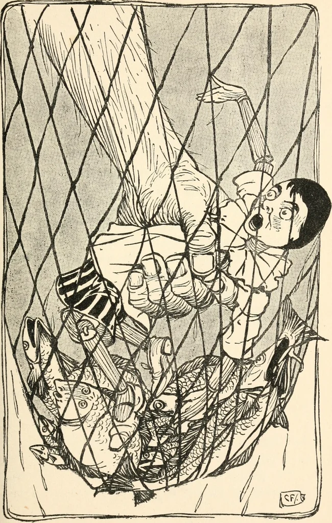 An illustration from Pinocchio : the tale of a puppet, 1911, leaf 212
