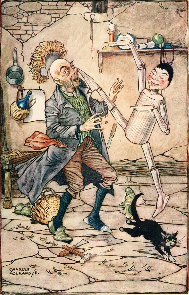 An illustration from Pinocchio : the tale of a puppet, 1911, leaf 36