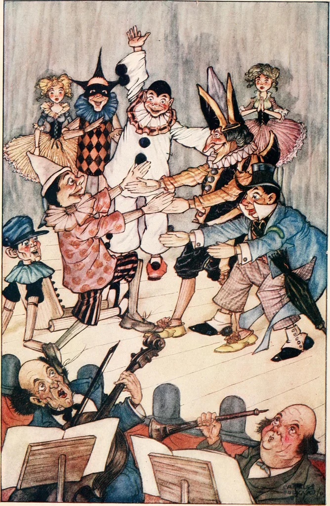 An illustration from Pinocchio : the tale of a puppet, 1911, leaf 9
