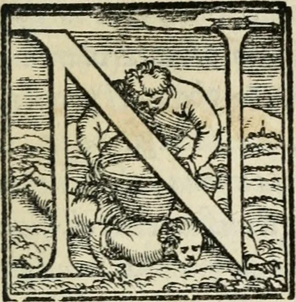 An illustration from Piovana comedia, overo noella del Tasco di Ruzante, 1552, leaf 10