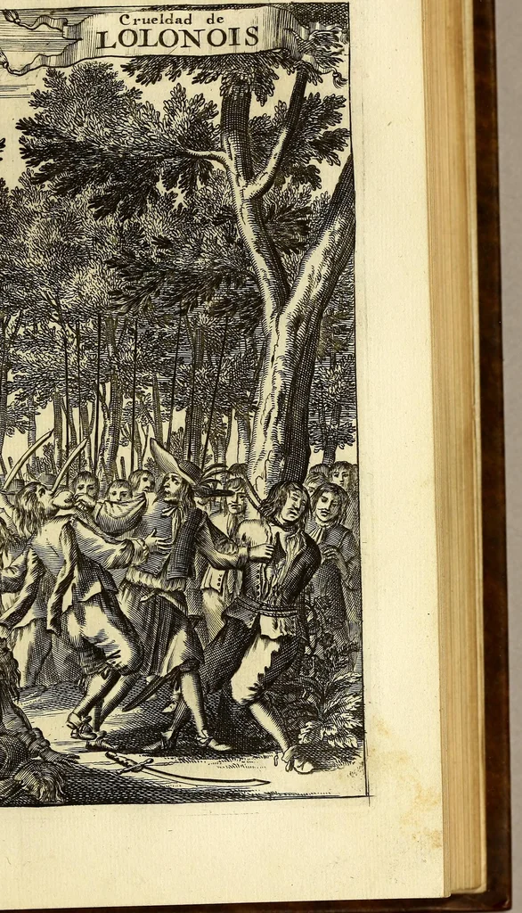 An illustration from Piratas de la America, : y luz à la defensa de las costas de Indias Occidentales. ..., 1681, leaf 207