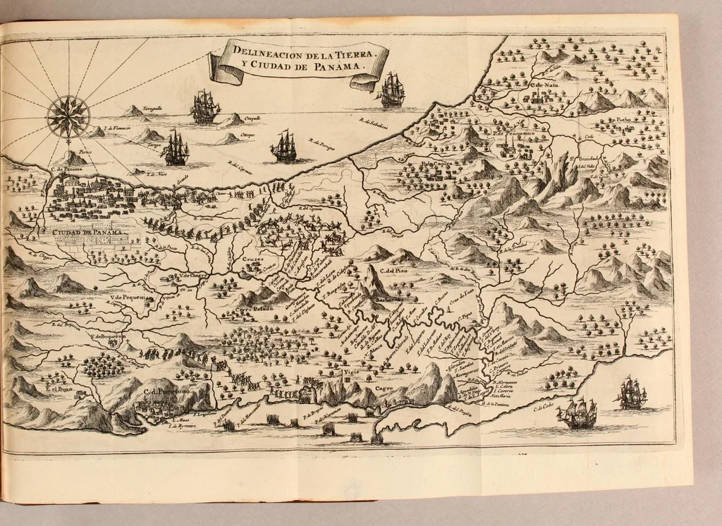 An illustration from Piratas de la America, : y luz à la defensa de las costas de Indias Occidentales. ..., 1681, leaf 339