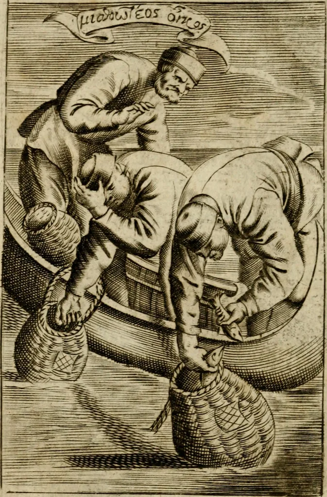An illustration from Piscatio philosophica : Excellentiae Ill[ustrissi]me ac Reuerendissime D.D. Georgii Cornelii, Ecclesie Patauine Episcopi dicata, 1662, leaf 45