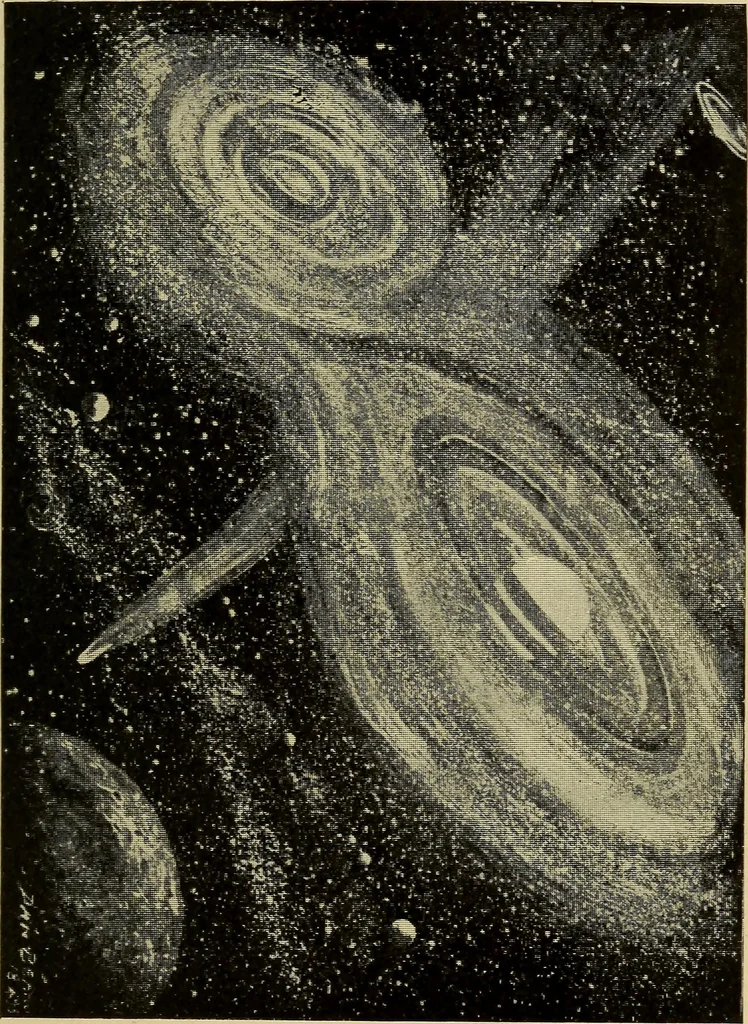An illustration from The pith of astronomy <without mathematics>; the latest facts and figures as developed by the giant telescopes;, 1896, leaf 24