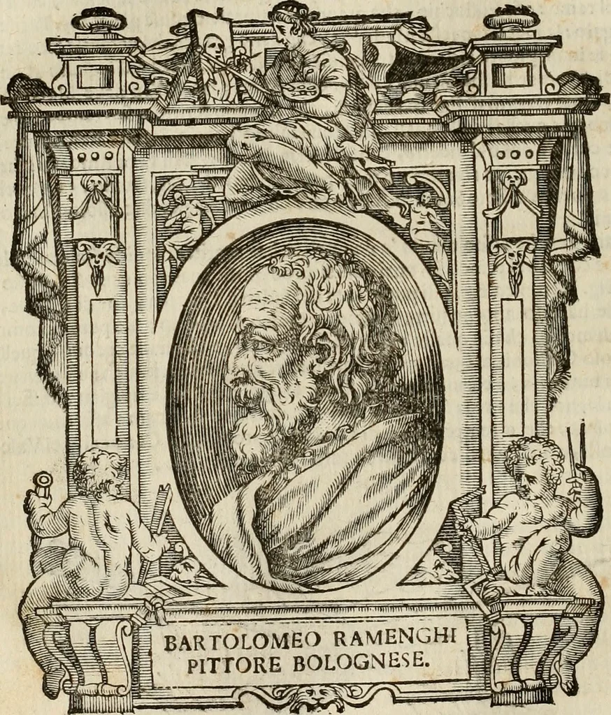 An illustration from Felsina pittrice : vite de pittori bolognesi, 1678, leaf 153