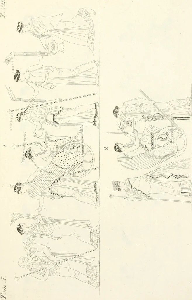 An illustration from Pitture di vasi fittili, esibite dal cav. F. Inghirami per servire di studio alla mitologia ed all storia degli antichi popoli, 1838, leaf 172