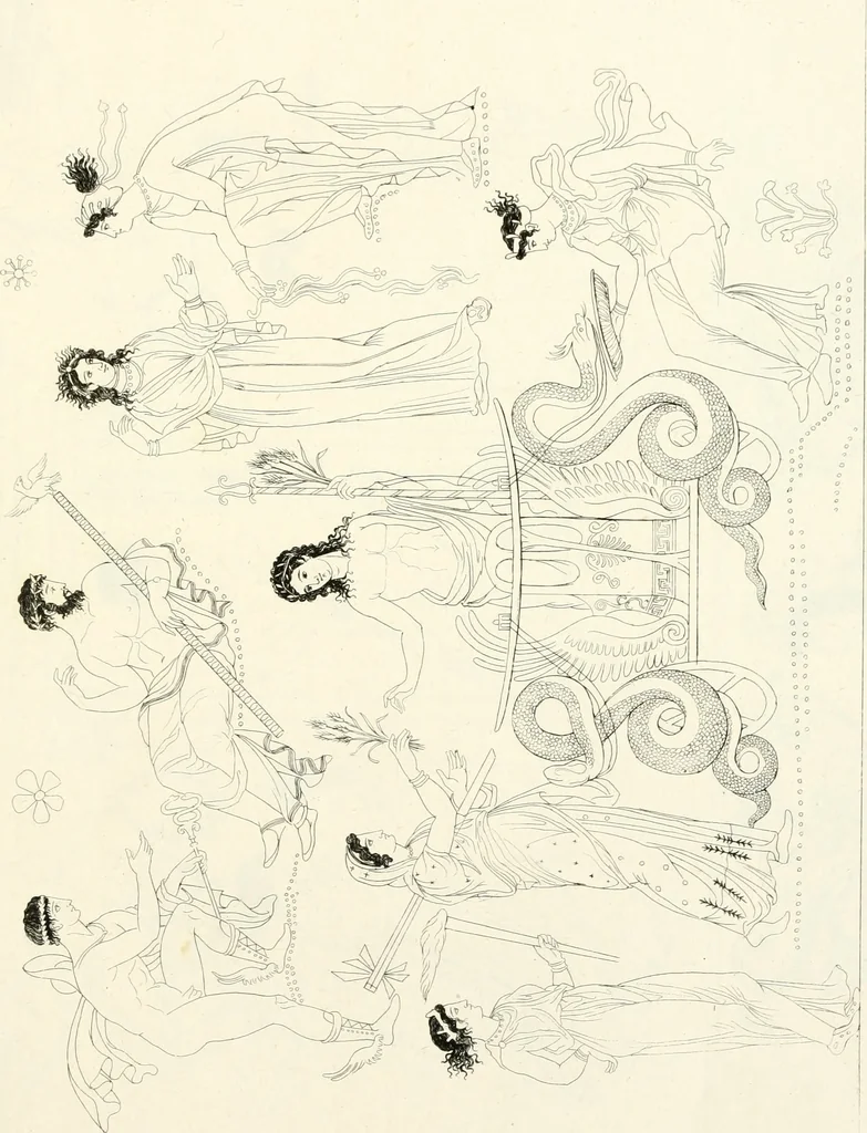 An illustration from Pitture di vasi fittili, esibite dal cav. F. Inghirami per servire di studio alla mitologia ed all storia degli antichi popoli, 1838, leaf 180