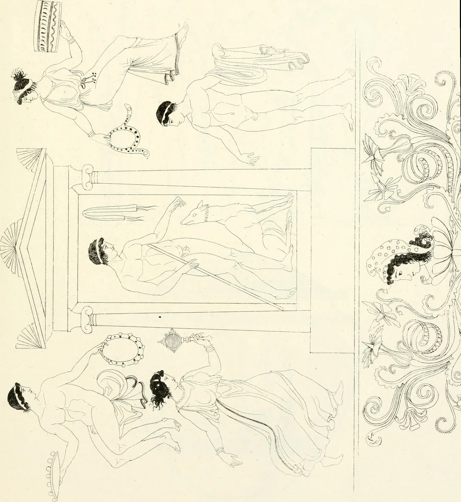 An illustration from Pitture di vasi fittili, esibite dal cav. F. Inghirami per servire di studio alla mitologia ed all storia degli antichi popoli, 1838, leaf 182