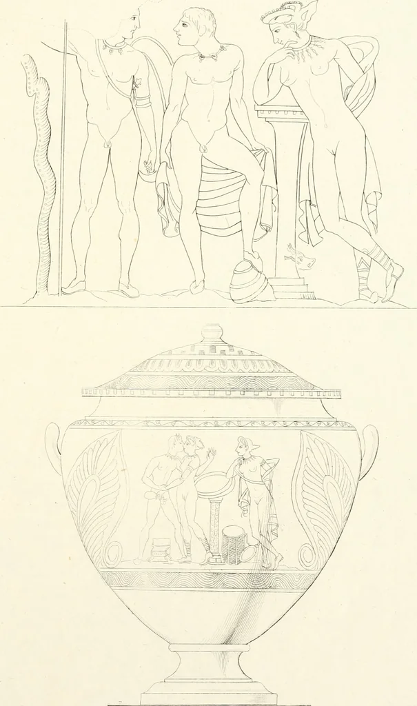 An illustration from Pitture di vasi fittili, esibite dal cav. F. Inghirami per servire di studio alla mitologia ed all storia degli antichi popoli, 1838, leaf 184