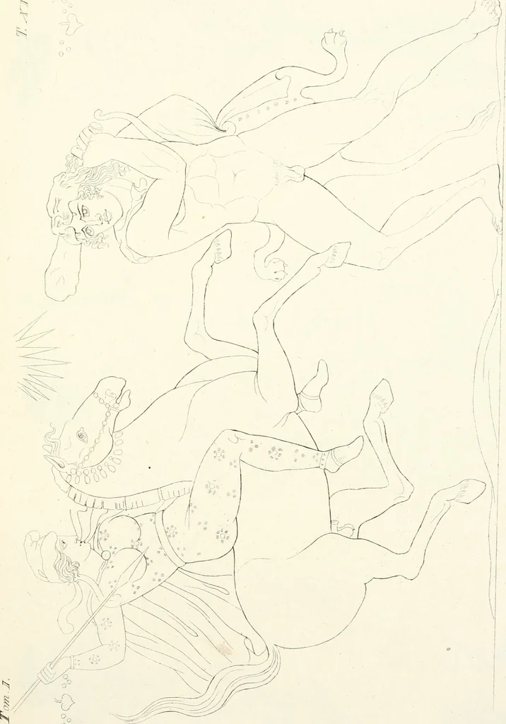 An illustration from Pitture di vasi fittili, esibite dal cav. F. Inghirami per servire di studio alla mitologia ed all storia degli antichi popoli, 1838, leaf 186