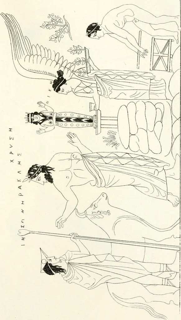 An illustration from Pitture di vasi fittili, esibite dal cav. F. Inghirami per servire di studio alla mitologia ed all storia degli antichi popoli, 1838, leaf 192
