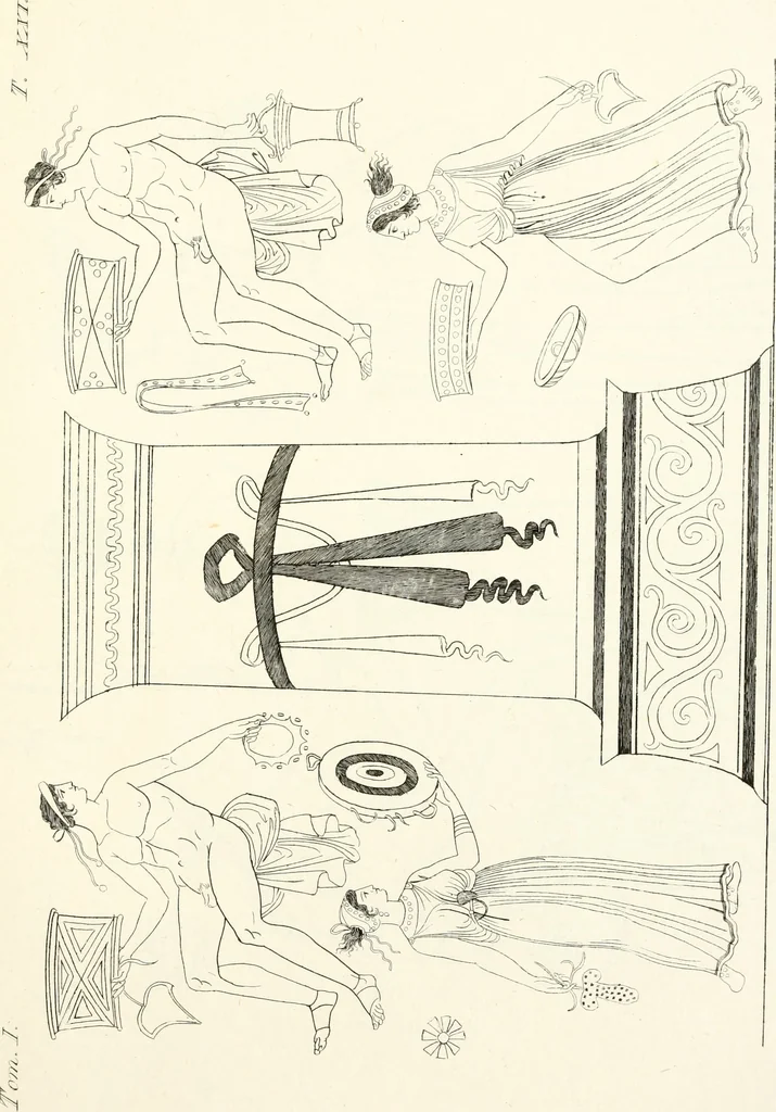 An illustration from Pitture di vasi fittili, esibite dal cav. F. Inghirami per servire di studio alla mitologia ed all storia degli antichi popoli, 1838, leaf 196