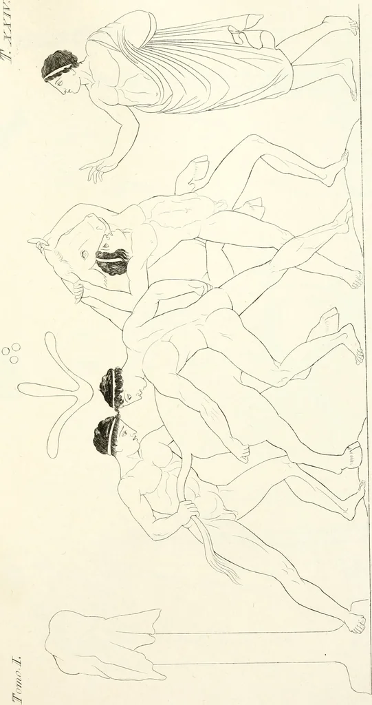 An illustration from Pitture di vasi fittili, esibite dal cav. F. Inghirami per servire di studio alla mitologia ed all storia degli antichi popoli, 1838, leaf 202