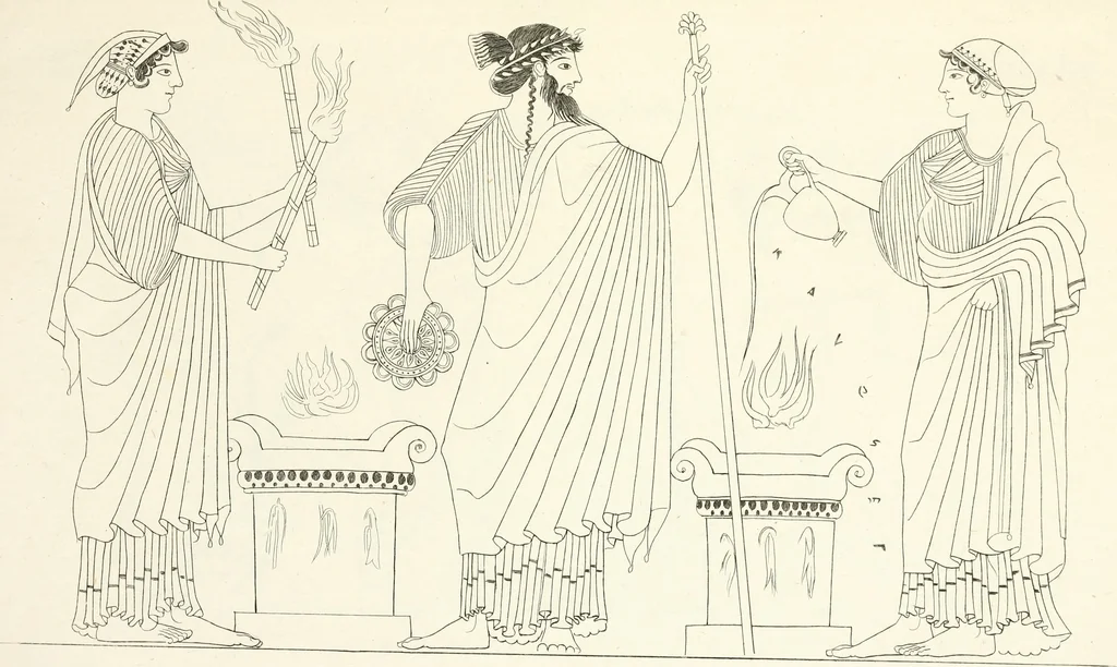An illustration from Pitture di vasi fittili, esibite dal cav. F. Inghirami per servire di studio alla mitologia ed all storia degli antichi popoli, 1838, leaf 224