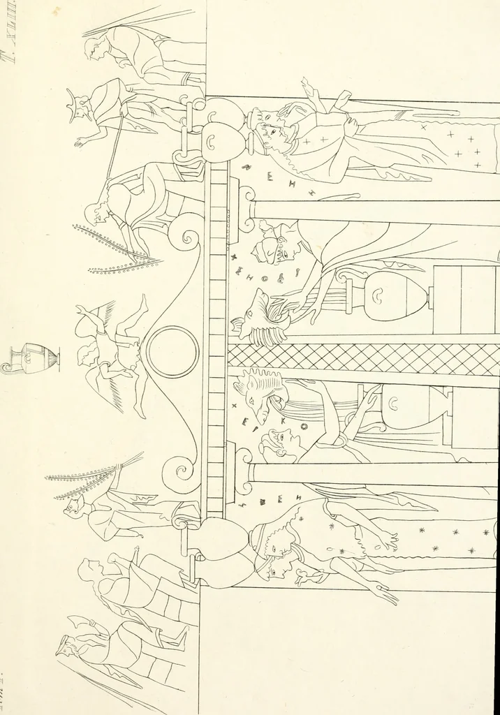 An illustration from Pitture di vasi fittili, esibite dal cav. F. Inghirami per servire di studio alla mitologia ed all storia degli antichi popoli, 1838, leaf 236