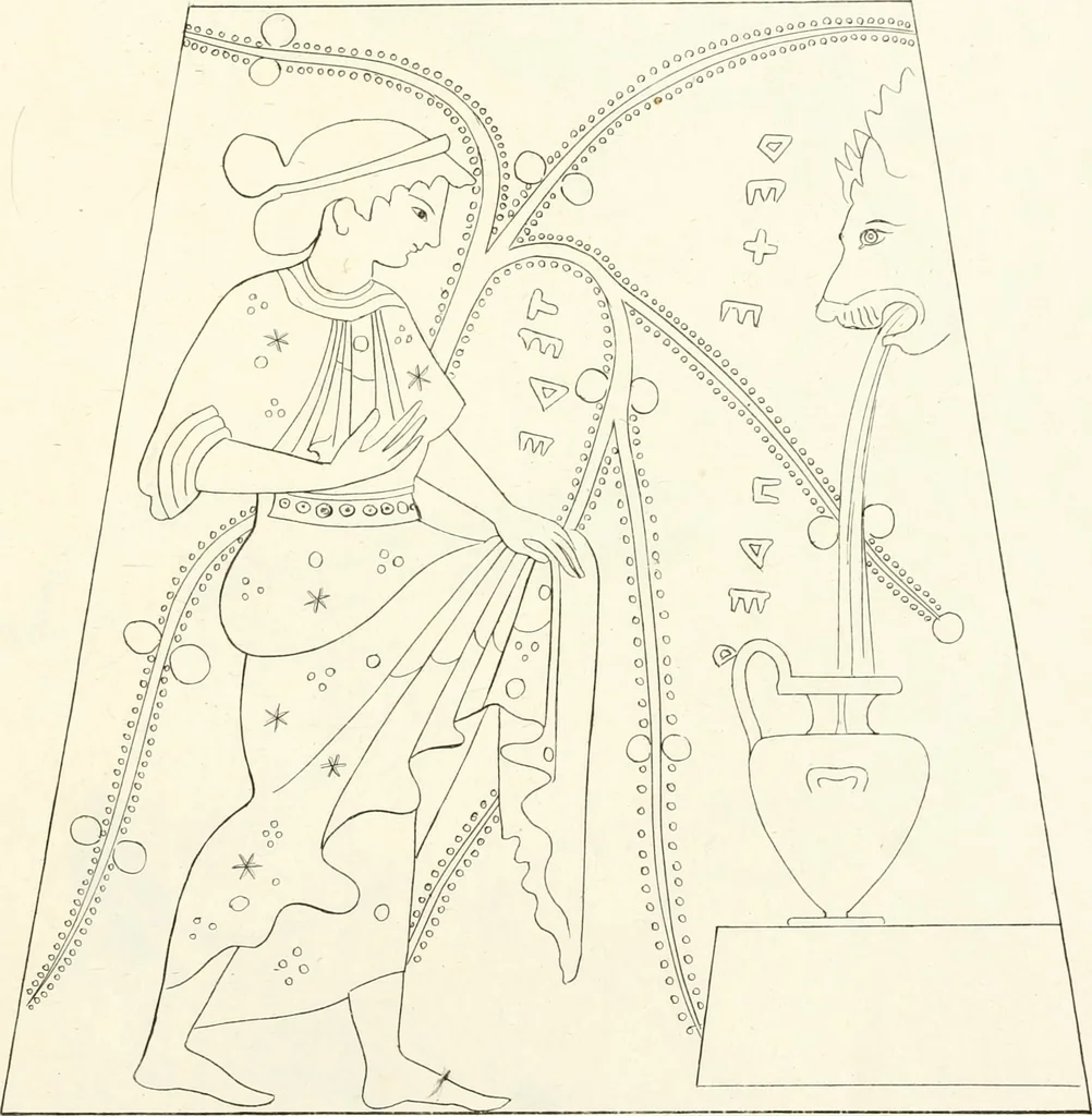An illustration from Pitture di vasi fittili, esibite dal cav. F. Inghirami per servire di studio alla mitologia ed all storia degli antichi popoli, 1838, leaf 238
