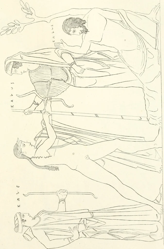 An illustration from Pitture di vasi fittili, esibite dal cav. F. Inghirami per servire di studio alla mitologia ed all storia degli antichi popoli, 1838, leaf 242