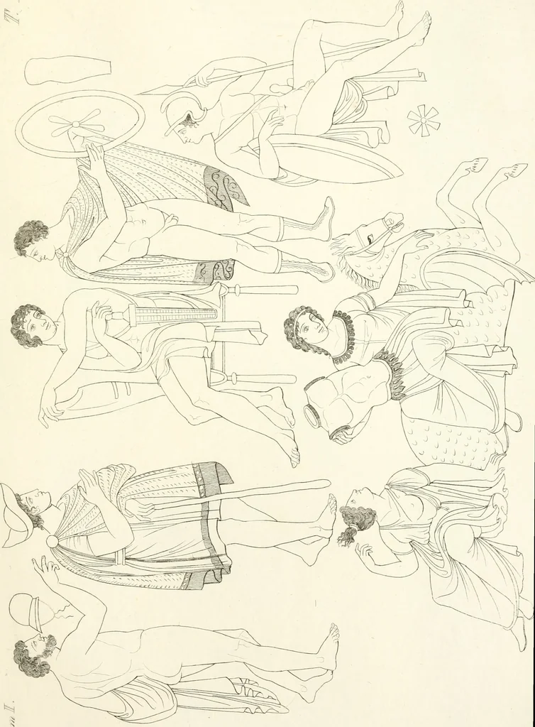 An illustration from Pitture di vasi fittili, esibite dal cav. F. Inghirami per servire di studio alla mitologia ed all storia degli antichi popoli, 1838, leaf 252