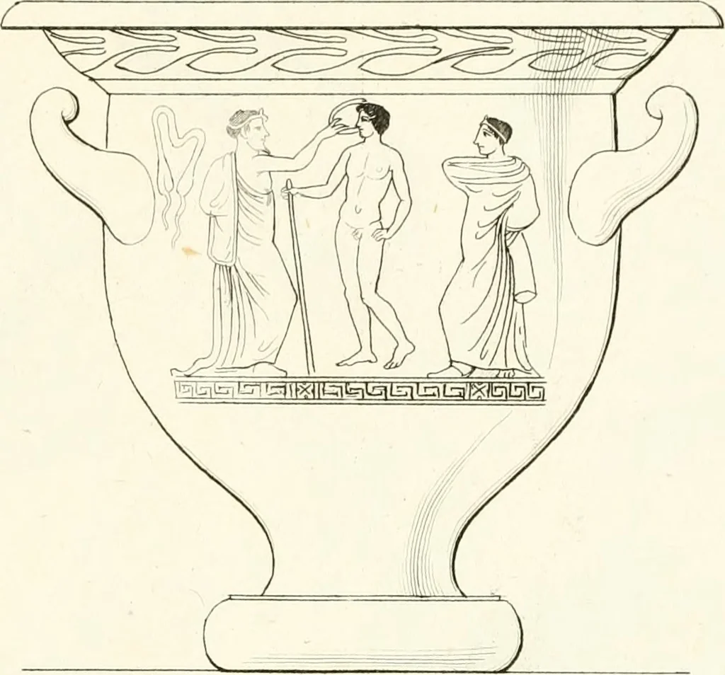 An illustration from Pitture di vasi fittili, esibite dal cav. F. Inghirami per servire di studio alla mitologia ed all storia degli antichi popoli, 1838, leaf 258