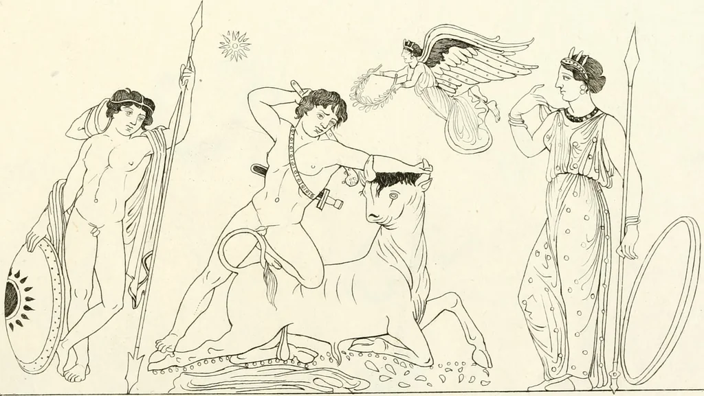 An illustration from Pitture di vasi fittili, esibite dal cav. F. Inghirami per servire di studio alla mitologia ed all storia degli antichi popoli, 1838, leaf 258