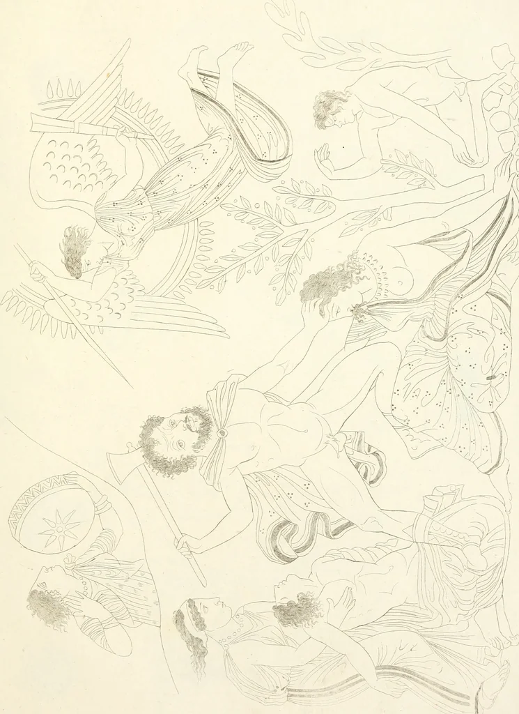 An illustration from Pitture di vasi fittili, esibite dal cav. F. Inghirami per servire di studio alla mitologia ed all storia degli antichi popoli, 1838, leaf 260