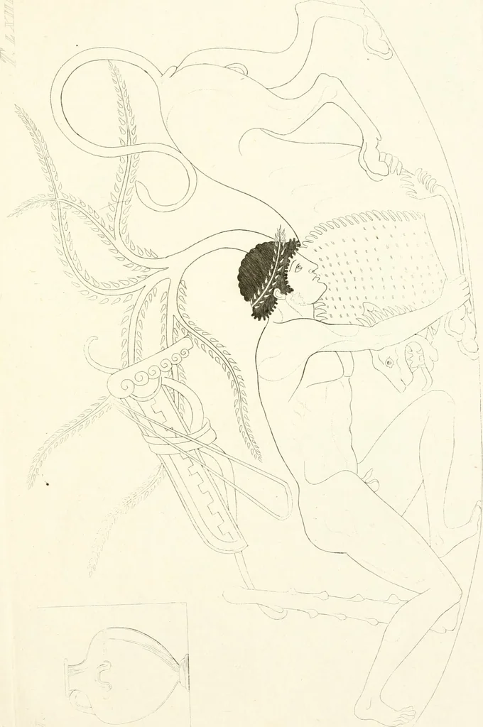 An illustration from Pitture di vasi fittili, esibite dal cav. F. Inghirami per servire di studio alla mitologia ed all storia degli antichi popoli, 1838, leaf 276