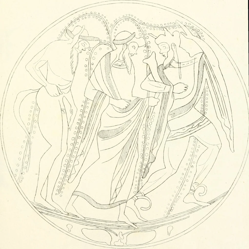 An illustration from Pitture di vasi fittili, esibite dal cav. F. Inghirami per servire di studio alla mitologia ed all storia degli antichi popoli, 1838, leaf 294