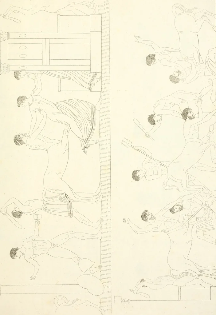 An illustration from Pitture di vasi fittili, esibite dal cav. F. Inghirami per servire di studio alla mitologia ed all storia degli antichi popoli, 1838, leaf 336