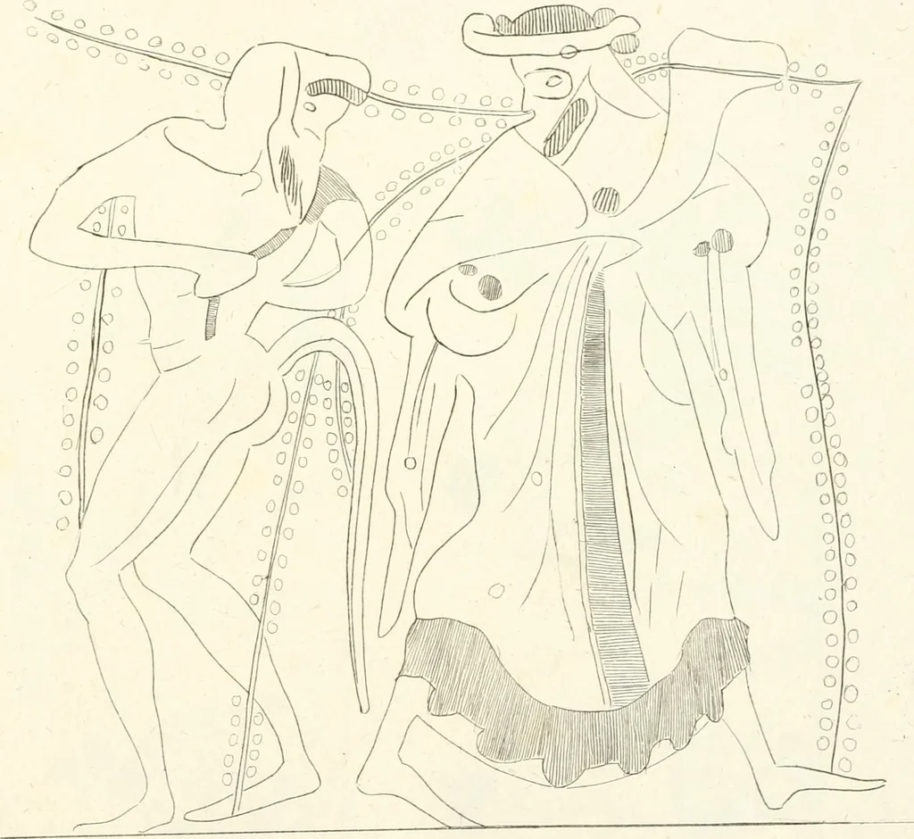 An illustration from Pitture di vasi fittili, esibite dal cav. F. Inghirami per servire di studio alla mitologia ed all storia degli antichi popoli, 1838, leaf 344
